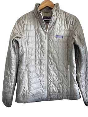 Patagonia Women's Nano Puff Packable Quilted Feather Grey Silver Jacket